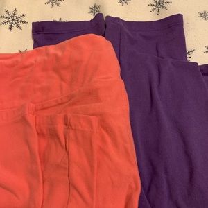1 pair of pink & 1 pair purple- Lula roe leggings